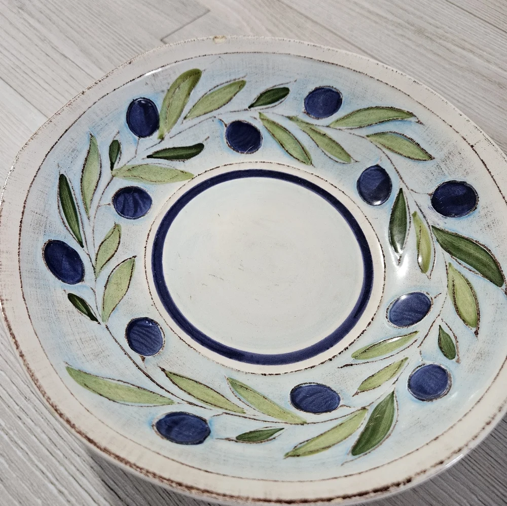 Crate & Barrel Gianna Pasta/Soup Bowl  Retired Pattern Earthenware Rare Italy 9